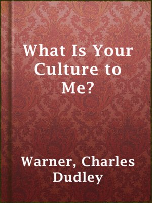 cover image of What Is Your Culture to Me?